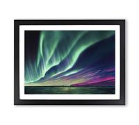 Eye Catching Northern Lights H1022 Framed Print for Living Room Bedroom Home Office Décor, Wall Art Picture Ready to Hang, Black A3 Frame (46 x 34 cm)