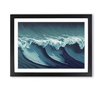 Eye Catching Ocean Wave Framed Print | A4 Black Framed Wall Art | Ready to Hang | Modern Nautical Picture | Living Room Bedroom Lounge Office