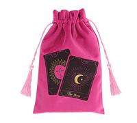 Eye-Catching Pink Tarot Cards Drawstring Pouch -19.5cm x 12cm (1 Pc.) - Premium Fabric & Polyester - Durable & Stylish Pouch Design - Perfect for Everyday Use