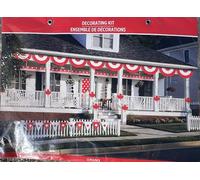 Eye-catching Red & White Canada Day Ultimate Outdoor Decorating Kit - (Set of 12) - Perfect for Canada Day Celebrations, and Patriotic Parties
