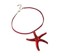 Eye Catching Sea Star Necklace Feature Braided Rope Fashion Neck Jewelry Beach Vacation Outfits Resin Marine Themed Women's Necklace