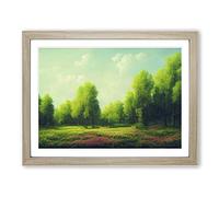 Eye Catching Spring Forest H1022 Framed Print for Living Room Bedroom Home Office Décor, Wall Art Picture Ready to Hang, Oak A2 Frame (64 x 46 cm)