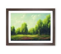 Eye Catching Spring Forest H1022 Framed Print for Living Room Bedroom Home Office Décor, Wall Art Picture Ready to Hang, Walnut A4 Frame (34 x 25 cm)