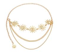 Eye Catching Sun/Moon Pendant Waist Chain Adjustable Length Metal Metal Waistband Body Accessory For Trendsetters Fashion Body Chain
