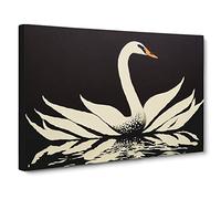 Eye Catching Swan Abstract Canvas Wall Art Print Ready to Hang, Framed Picture for Living Room Bedroom Home Office Décor, 30x20 Inch (76x50 cm)