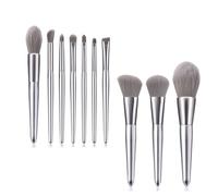 Eye Catching Synthetic Fiber 8pcs Makeup Brushes Set Delicate Cosmetic Brushes Face Makeup For Professional Look Silver Brush Collection
