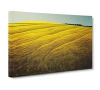 Eye Catching Wheat Field Canvas Print | Gallery Wrapped 30mm Frame Wall Art | 30x20 inches | Ready to Hang | Contemporary Landscape Picture | Living Room Bedroom Lounge Office