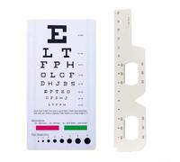Eye Chart and PD Ruler Set, PVC Testing Tools with Letter + Digital Charts and Small/Large Ophthalmic Rulers for Optometrists, Clinics &(GJC26+FA05)