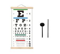 Eye Charts for Eye Exams 20 Feet, Snellen Eye Chart with Wooden Frame for Wall Decor, 22x11 Inches Canvas Low Vision Eye Chart with Eye Occluder and Hand Pointer for Kids Gifts