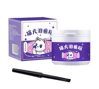 Eye Cleaner for Dogs and Cats - 60 g Tear Stain Powder, Includes Brush, Care Solution for Eye Wash for Pets, Gentle Care Around The Eyes to Remove Stains, Daily