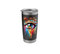 Eye Colorful Rainbow Paradise Palm Tree Stainless Steel Insulated Tumbler