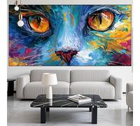 Eye Diamond Art Cat Diamond Painting Arts and Crafts for Adults,5D Diamont Painting Kits Adults Crysta Cross Stitch Crafts Pictures,DIY Embroidery Kit for Beginner for Home Wall Decor 40x120in LK-953