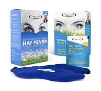 Eye Doctor Hayfever Cooling Eye Mask and 20 Eyelid Wipes, Cold Allergy Kit | Reusable Cold Gel Compress with 20 Sterile Pollen Removing Lid Pads, Soothes Itchy Watery Puffy Swollen Lids, Washable Cover