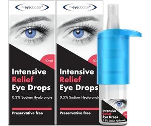 Eye Doctor Intensive Dry Eye Drops, 0.3% Sodium Hyaluronate, Pump, 2 x 10ml