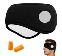 Eye Ear Muffs for Sleeping 2 in 1 Sleep Eye Mask Soundproof Earmuffs with Noise Reduction Ear Plugs Unisex Winter Warmer Headband Wrap Mask Soft Blackout Adjustable Cover Black