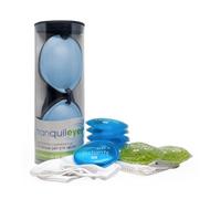 Eye Eco Tranquileyes XL Advanced Warm Compress - Dark Eye Mask for Dry, Irritated Eyes - Help Improve Sleep with Soft Comfort Eye Shade - Microwavable Beads and Self-Heating Instants - Blue