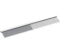 Eye Envy 2-in-1 Tear Stain Remover Comb for Dogs & Cats, Fine/Coarse, 80 Rounded Pins, Gently Remove Eye Debris, Face & Feet Comb, Silver