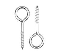 Eye Hook Screw 75mm x 40 Pcs Heavy Duty Small Stainless Steel Screw Zinc Plated Self Tapping Screws Hooks for wood, Ceiling, Curtain Rope, Hanging Wooden Frames, Fixing Wires