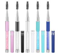 Eye Lash Brush, 5 PCS Reusable Spoolies Mascara Wands with Caps, Eyelash and Eyebrow Applicator Wands, Portable Travel Makeup Tools for Lash Extensions and Mascara
