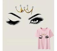 Eye Lashes Funny Diamond Iron On Transfers for T-Shirts Rub on Transfers Stickers Vinyl Ready to Press Stickers Iron on Decals for T-Shirts Clothing Hoodie DIY Crafts