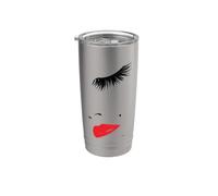 Eye Lashes in Vogue Red Lipstick Stainless Steel Insulated Tumbler