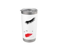 Eye Lashes in Vogue Red Lipstick Stainless Steel Insulated Tumbler