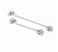 Eye Latch Door Lock, Stainless Steel Cabin Hook and Eye Latch Set Multicolor 3-16 Inch 2pcs(Silver,10 Inch)