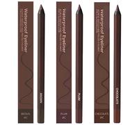 Eye Liner Pencil Set, Sharpenable, Brown, Plum and Chocolate, 3-Pack | Coordinating dark-toned bodies and individual cartons, for subtle everyday definition or adding colour to evening eye make-up