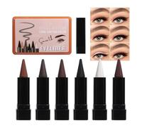 Eye Liner Set - 6 Color Waterproof Smudge Proof Smooth Glide Gel Pencil Kit | Long Lasting Cosmetic Makeup Pen Set | Natural Definition Eye Beauty Tool For Women Men Party Stage Holiday Look