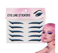 Eye Liner Stickers, Make Up Eye Lider Patches, Portable Eyeshadow Sticker for Travel and Stage, Pack of 10 Waterproof Eyeliner Strips