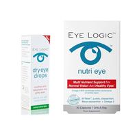 Eye Logic - Eye Support Bundle - Nutri Eye & Dry Eye Spray - Preservative Free Eye Drops for Dry, Gritty Eyes - Soothes & Rehydrates - Safe for Contact Lens