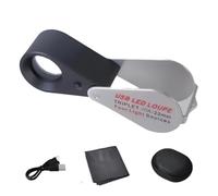 Eye Loupe 10X/20X/30X Magnifier Glass For Jewelry Coin Stamps Inspection Handheld Magnifier Lens With Light Magnification Loupe