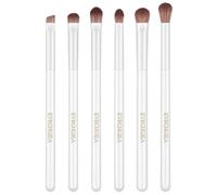 Eye Makeup Brush Set, 6 Pcs Professional Blending Eyeshadow Makeup Brushes for Concealer Eyebrows Eyeliner, Soft Hairs & Wood Handle… (white 6pcs)