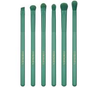 Eye Makeup Brush Set, 6 Pcs Professional Blending Eyeshadow Makeup Brushes for Concealer Eyebrows Eyeliner, Soft Hairs & Wood Handle (green)…