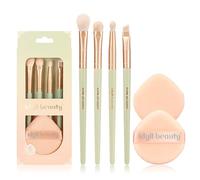 Eye Makeup Brushes Set, Eco Beauty Tools Premium Synthetic Powder Eyeliner Blush Makeup Brushes 5 Pcs, Beginner-Friendly Vegan Eye shadow Brushes for Women Teens,Travel Makeup Brush Kit