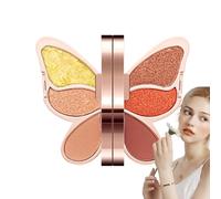 Eye Makeup Palette - 6 Color Matte Glitter Pigmented Eyeshadow Set Durable Blendable Shades Compact Cosmetic Set | Natural Party Eye Looks, Blue Eyes, Women's Bea