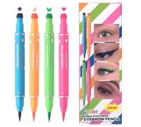 Eye Makeup Pencil Long Lasting Pen Pencil Stamp Liquid Stamp Set | Double-head Star Moon Butterfly Heart Shapes Long Lasting Liner Stamp for Girlfriend Wife Friend Sister Daughter Lover