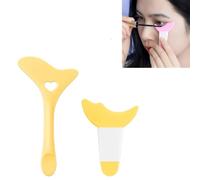 Eye Makeup Stencils Aid Tool Set, Reusable Mascara Shield Applicator Guard Pads,Eyeshadow and Eyeliner Stencils Pad Kit Eye Applicator Guide Tool for Makeup (Yellow)