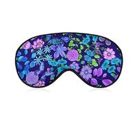 Eye Mask Comfort and Lightweight Sleep Mask with Adjustable Strap for Naps Plane Blindfold Game, Lunch Break Traveling Sleeping Eye Mask Colorful Butterfly Magic Flowers Art Cover