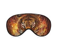 Eye Mask Comfort and Lightweight Sleeping Mask with Elastic Strap for Naps Plane Dry Eye, Lunch Break Traveling Sleeping Eye Mask Cover Wild and Angry Tiger Fire Flame Brave Mammal King Roar Eyeshade