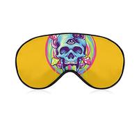 Eye Mask Comfortable & Super Soft Sleep Mask with Adjustable Strap for Sleeping Trip Dry Eye, Sleeping Eye Mask Eye Cover Psychedelic Magical Mushrooms Art Eye Cover
