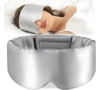 Eye Mask for Sleeping, 22Momme 100% Natural Mulberry Silk Eye Mask with Adjustable Straps for Men and Women, Large Size Sleep mask for All Skin Types (Silver Grey)