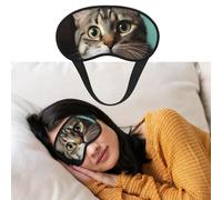 Eye Mask for Sleeping Breathable Light Blocking Sleep Mask A Curious cat Night Blindfold Soft Comfortable Night Eye Sleep Shade Cover for Men Women Eye Cover for Home Nap