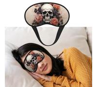 Eye Mask for Sleeping Breathable Light Blocking Sleep Mask Ancient Skull and Flowers Night Blindfold Soft Comfortable Night Eye Sleep Shade Cover for Men Women Eye Cover for Home Nap