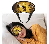 Eye Mask for Sleeping Breathable Light Blocking Sleep Mask Bee Pattern Night Blindfold Soft Comfortable Night Eye Sleep Shade Cover for Men Women Eye Cover for Home Nap