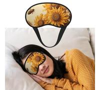 Eye Mask for Sleeping Breathable Light Blocking Sleep Mask Bees and Sunflowers Night Blindfold Soft Comfortable Night Eye Sleep Shade Cover for Men Women Eye Cover for Home Nap
