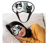Eye Mask for Sleeping Breathable Light Blocking Sleep Mask Black and White Cats Night Blindfold Soft Comfortable Night Eye Sleep Shade Cover for Men Women Eye Cover for Home Nap
