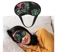 Eye Mask for Sleeping Breathable Light Blocking Sleep Mask Black Green Leaves Night Blindfold Soft Comfortable Night Eye Sleep Shade Cover for Men Women Eye Cover for Home Nap