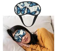 Eye Mask for Sleeping Breathable Light Blocking Sleep Mask Blue Butterfly Night Blindfold Soft Comfortable Night Eye Sleep Shade Cover for Men Women Eye Cover for Home Nap