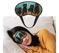 Eye Mask for Sleeping Breathable Light Blocking Sleep Mask Cats Lying on The Piano Keyboard Night Blindfold Soft Comfortable Night Eye Sleep Shade Cover for Men Women Eye Cover for Home Nap